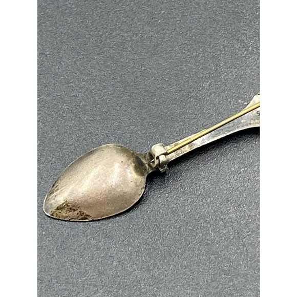 Sterling silver Roman soldier Spoon brooch Athene / Minerva Lapel Pin - Picture 8 of 13